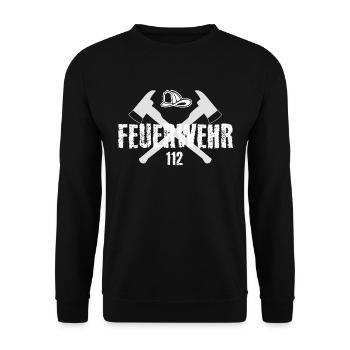 Feuerwehr - Unisex Pullover - Schwarz - Vorne - Alina (178cm) & Michal (187cm)