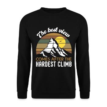 The Best View climb gift motivation climbing - Unisex Sweatshirt - black - Front - Alina (178cm) & Michal (187cm)