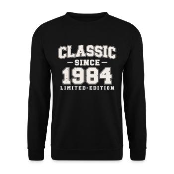 Classique Depuis 1984 Vintage Vintage Anniversaire - Sweat-shirt Unisexe - noir - Devant - Alina (178cm) & Michal (187cm)