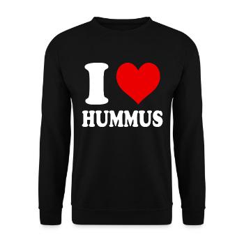 I Love Hummus Vegan Vegetable Food Funny Heart - Unisex Sweatshirt - black - Front - Alina (178cm) & Michal (187cm)
