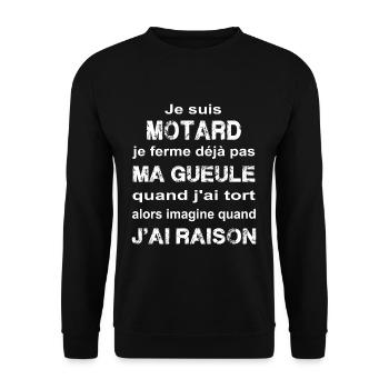 Je suis Motard - Sweat-shirt Unisexe - noir - Devant - Alina (178cm) & Michal (187cm)