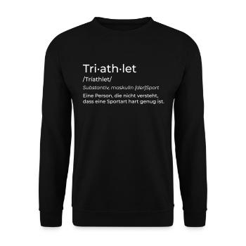 triathlete - Unisex Sweatshirt - black - Front - Alina (178cm) & Michal (187cm)
