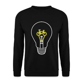 Bicycle Lamp Light Bulb - Unisex Sweatshirt - black - Front - Alina (178cm) & Michal (187cm)