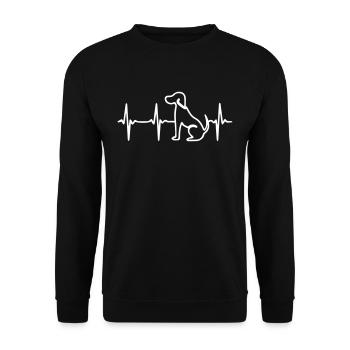 Heart Beat Dog - Unisex Pullover - Schwarz - Vorne - Alina (178cm) & Michal (187cm)