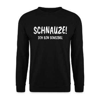 Schnauze Ich Bin Sensibel Witz Sarkasmus Ironisch - Unisex Pullover - Schwarz - Vorne - Alina (178cm) & Michal (187cm)
