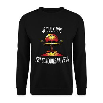 concours de prouts | cadeau beauf marrant - Sweat-shirt Unisexe - noir - Devant - Alina (178cm) & Michal (187cm)