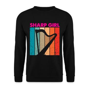Harp design for harpist and harp player - Unisex Sweatshirt - black - Front - Alina (178cm) & Michal (187cm)