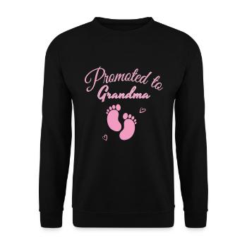 Oma werdende stolze Oma Schwanger - Unisex Pullover - Schwarz - Vorne - Alina (178cm) & Michal (187cm)