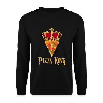 Pizza Crown King Pizzeria eating Italian - Unisex Sweatshirt - black - Front - Alina (178cm) & Michal (187cm)
