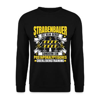 Straßenbauer Asphaltbauer Straßenbau Road Builder - Unisex Pullover - Schwarz - Vorne - Alina (178cm) & Michal (187cm)
