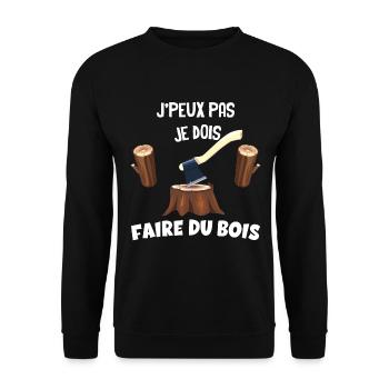 Ma Hache Mon Bois Mon Plaisir - Sweat-shirt Unisexe - noir - Devant - Alina (178cm) & Michal (187cm)