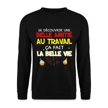 Collègue Et Ami Idée Cadeau Homme Ou Femme - Sweat-shirt Unisexe - noir - Devant - Alina (178cm) & Michal (187cm)