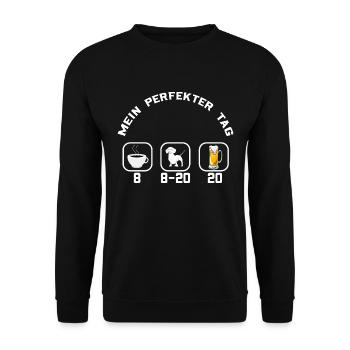Dackel Mein perfekter Tag Dackel - Unisex Pullover - Schwarz - Vorne - Alina (178cm) & Michal (187cm)