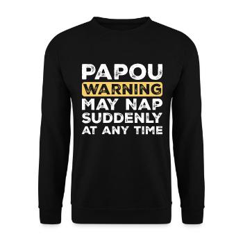Funny Papou Grandpa On Father's Day Gift - Unisex Sweatshirt - black - Front - Alina (178cm) & Michal (187cm)