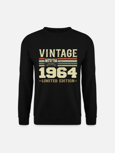 Vintage 1964 Rétro Cadeau D’anniversaire 1964 - Sweat-shirt Unisexe - noir