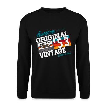 Original 1953 Vintage Cadeau d’anniversaire Rétro - Sweat-shirt Unisexe - noir - Devant - Alina (178cm) & Michal (187cm)