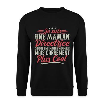 Je suis une maman Directrice, carrément cool - Sweat-shirt Unisexe - noir - Devant - Alina (178cm) & Michal (187cm)