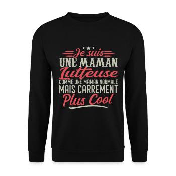 Je suis une maman Lutteuse, carrément cool - Sweat-shirt Unisexe - noir - Devant - Alina (178cm) & Michal (187cm)