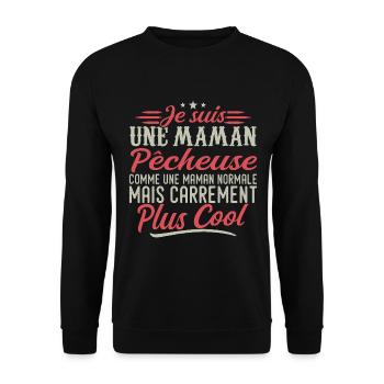 I'm a Fisherman Mom, Downright Cool - Unisex Sweatshirt - black - Front - Alina (178cm) & Michal (187cm)