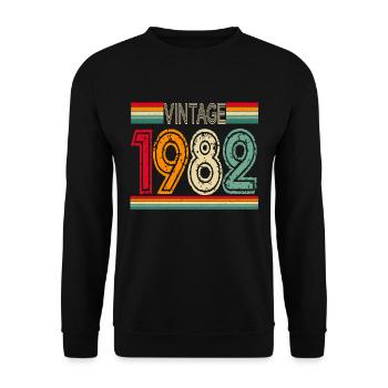 1982 vintage vintage retro birthday gift - Unisex Sweatshirt - black - Front - Alina (178cm) & Michal (187cm)