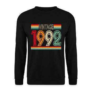 1992 vintage vintage retro birthday gift - Unisex Sweatshirt - black - Front - Alina (178cm) & Michal (187cm)