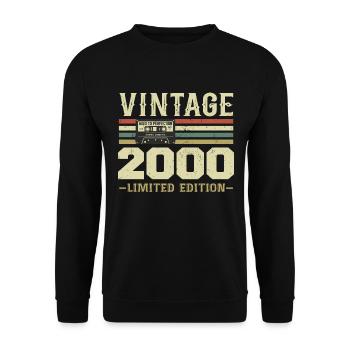Vintage 2000 Retro 2000 Birthday Gift - Unisex Sweatshirt - black - Front - Alina (178cm) & Michal (187cm)