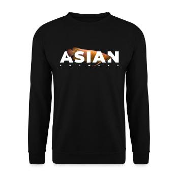 Asiatique Arowana Texte Moderne Poissonnier - Sweat-shirt Unisexe - noir - Devant - Alina (178cm) & Michal (187cm)