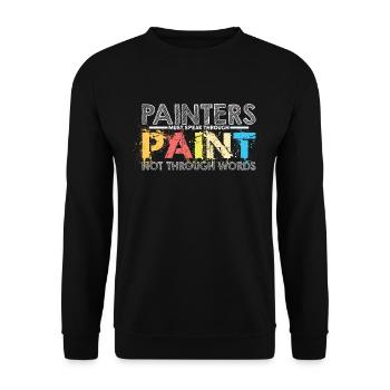 Painter - Maler Tshirt- Maler geschenk - Unisex Pullover - Schwarz - Vorne - Alina (178cm) & Michal (187cm)