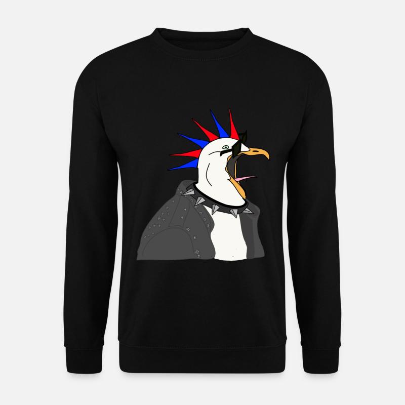 punker möwe lederjacke sonnenbrille - Unisex Pullover - Schwarz