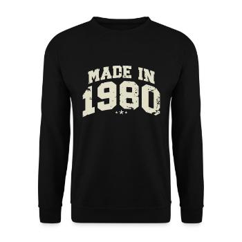 1980 ' s Vintage Born Legends cadeau d’anniversaire - Sweat-shirt Unisexe - noir - Devant - Alina (178cm) & Michal (187cm)