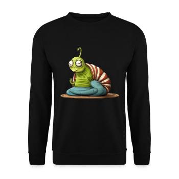 Snails Yoga / Yogi Snail - Unisex Sweatshirt - black - Front - Alina (178cm) & Michal (187cm)