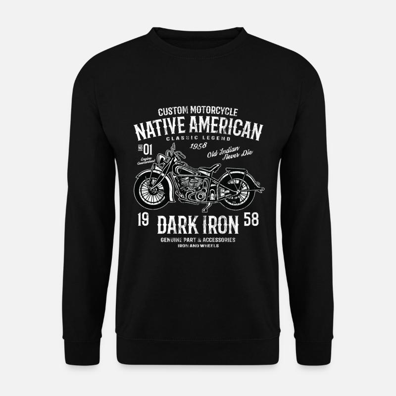 NATIVE AMERICAN - Vintage Motorrad Shirt Geschenk - Unisex Pullover - Schwarz
