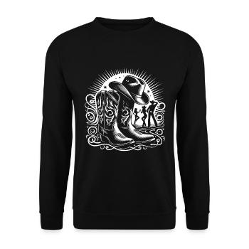 Line Dancing Country Dance - Line Dance Tanzen - Unisex Pullover - Schwarz - Vorne - Alina (178cm) & Michal (187cm)