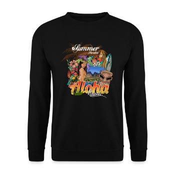 Paradis d'été à Hawaï - Sweat-shirt Unisexe - noir - Devant - Alina (178cm) & Michal (187cm)