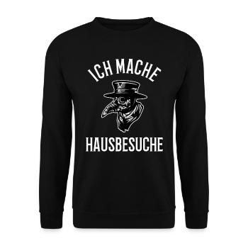 Pestdoktor Pest Doktor Steampunk Mittelalter Tod - Unisex Pullover - Schwarz - Vorne - Alina (178cm) & Michal (187cm)