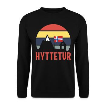 HYTTETUR Norwegen Hüttentour Hüttenurlaub Glamping - Unisex Pullover - Schwarz - Vorne - Alina (178cm) & Michal (187cm)
