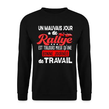 Rallye Course Automobile Motosport Sport Humour - Sweat-shirt Unisexe - noir - Devant - Alina (178cm) & Michal (187cm)