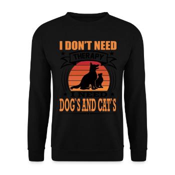 J'ai besoin de chiens et de chats - Sweat-shirt Unisexe - noir - Devant - Alina (178cm) & Michal (187cm)