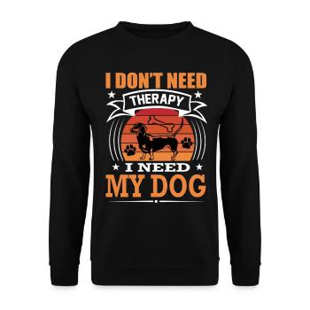 Dackel Mein Hund Retro Vintage Hunderasse - Unisex Pullover - Schwarz - Vorne - Alina (178cm) & Michal (187cm)
