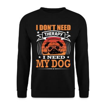 Mops Mein Hund Retro Vintage Hunderasse - Unisex Pullover - Schwarz - Vorne - Alina (178cm) & Michal (187cm)