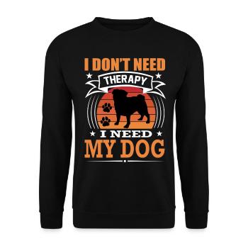 Mops Mein Hund Retro Vintage Hunderasse - Unisex Pullover - Schwarz - Vorne - Alina (178cm) & Michal (187cm)