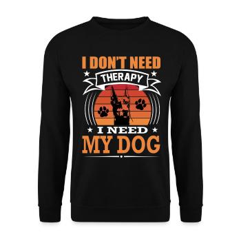 Dobermann Mein Hund Retro Vintage Hunderasse - Unisex Pullover - Schwarz - Vorne - Alina (178cm) & Michal (187cm)