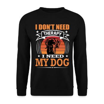 Deutsche Dogge Mein Hund Retro Vintage Hunderasse - Unisex Pullover - Schwarz - Vorne - Alina (178cm) & Michal (187cm)