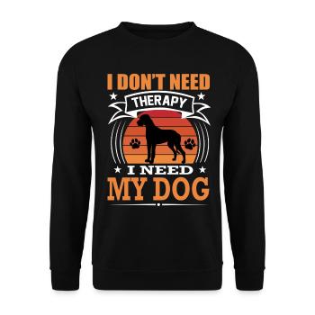Deutsche Dogge Mein Hund Retro Vintage Hunderasse - Unisex Pullover - Schwarz - Vorne - Alina (178cm) & Michal (187cm)