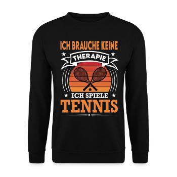 Tennis Spielen Sport Verein Doppel Retro Vintage - Unisex Pullover - Schwarz - Vorne - Alina (178cm) & Michal (187cm)