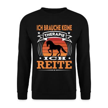 Reiten Reitsport Pferde Reiter Reiterin Retro - Unisex Pullover - Schwarz - Vorne - Alina (178cm) & Michal (187cm)