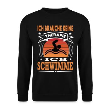 Schwimmen Schwimmerin Schwimmer Schwimmsport - Unisex Pullover - Schwarz - Vorne - Alina (178cm) & Michal (187cm)