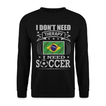 Brazil Soccer Football 2022 WM - Sweat-shirt Unisexe - noir - Devant - Alina (178cm) & Michal (187cm)