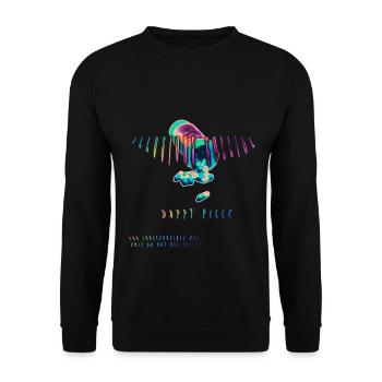 Illusions Collide: Happy Pills Graphique - Sweat-shirt Unisexe - noir - Devant - Alina (178cm) & Michal (187cm)