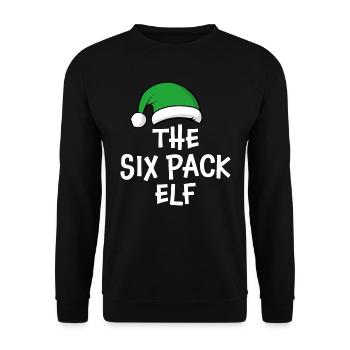 The Six Pack Elf - Unisex Sweatshirt - black - Front - Alina (178cm) & Michal (187cm)